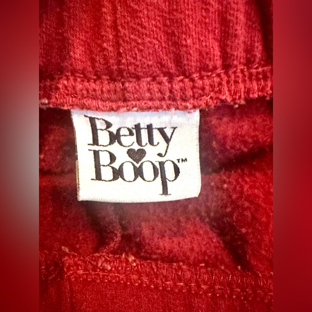 Betty Boop Graphic Burgundy Elastic Drawstring Joggers w/Pockets size L 11/13 - Picture 5 of 9
